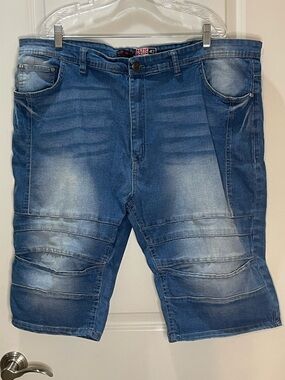 GS-115 Men’s Y2K Wide Leg Jean Shorts With Stretch Skate Streetwear Size 42